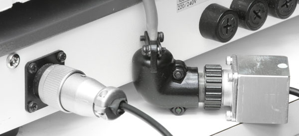Digitally upgraded joystick connections on the Kowa fx-50C